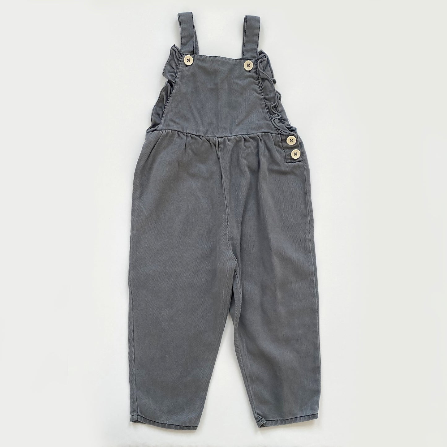3-4Y Zara charcoal grey frill dungarees