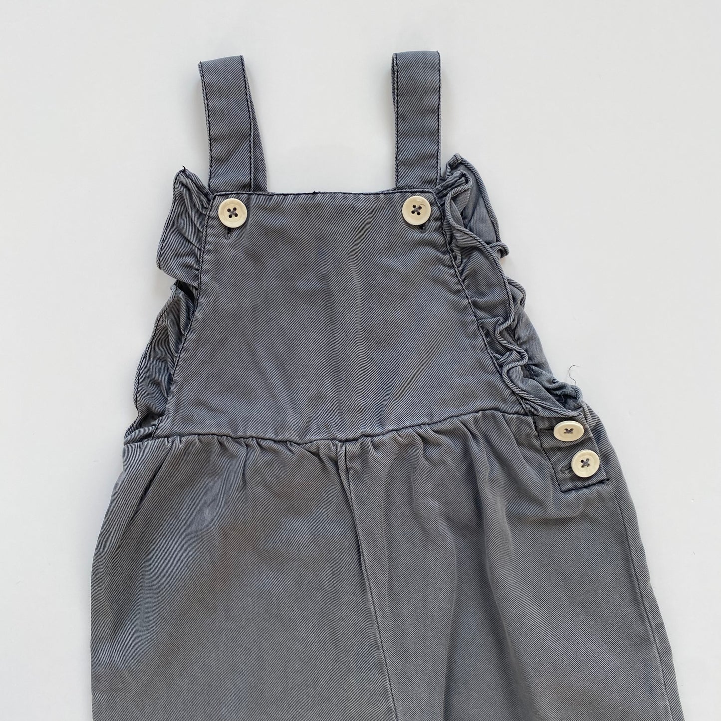 3-4Y Zara charcoal grey frill dungarees