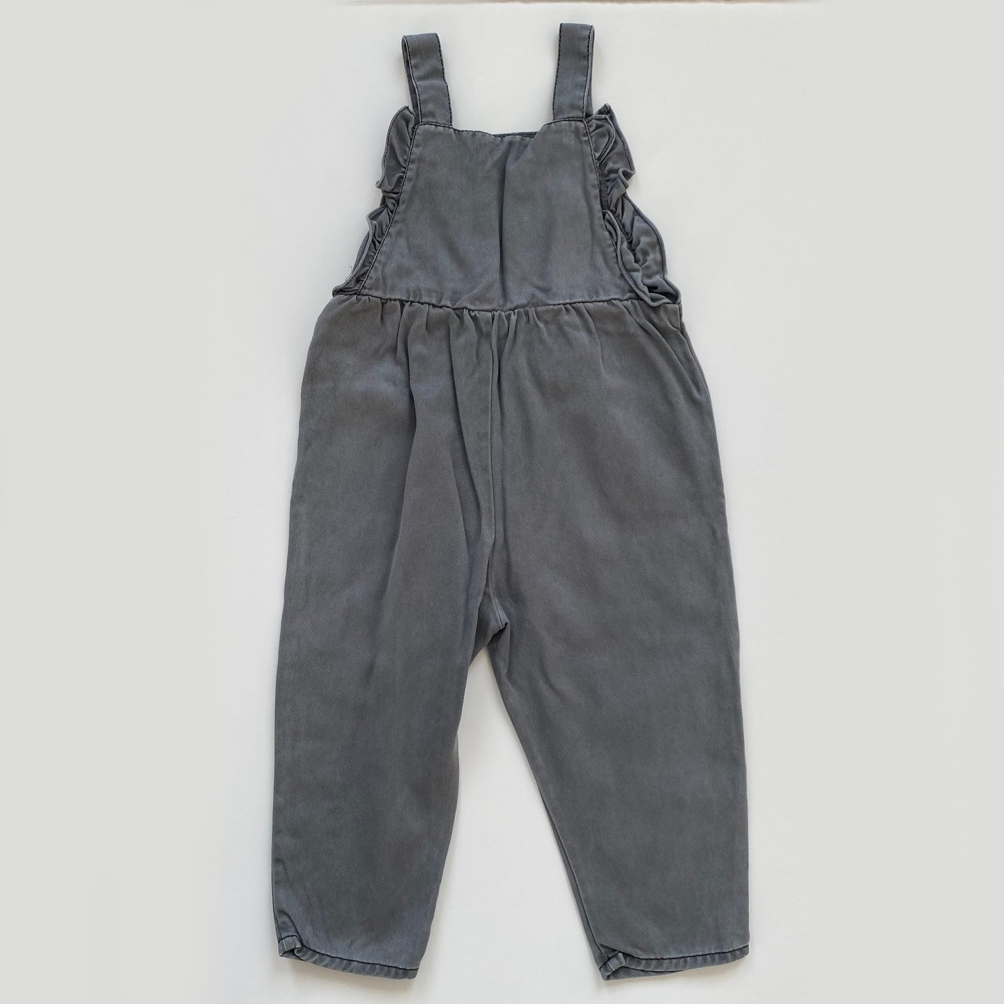 3-4Y Zara charcoal grey frill dungarees