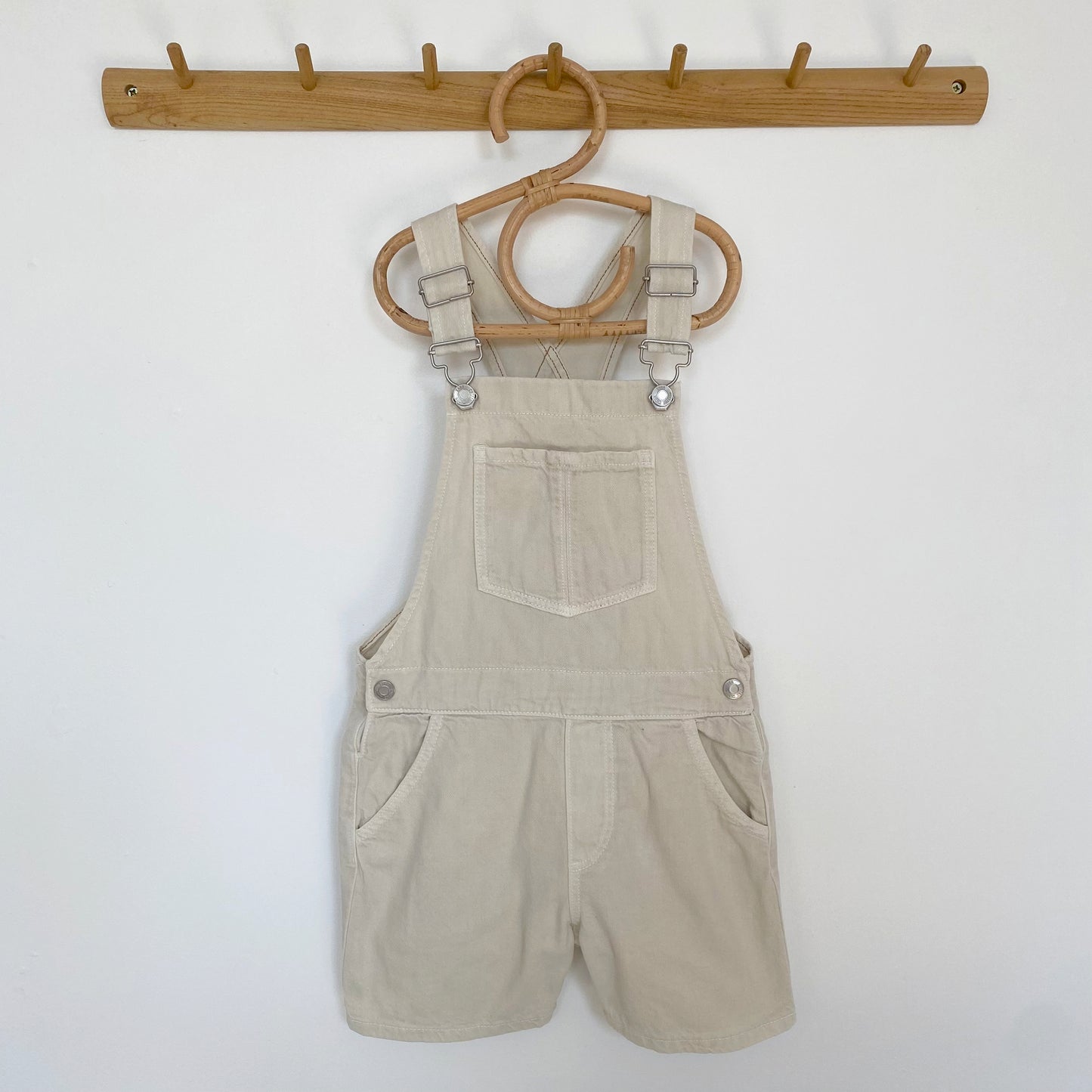 4-5Y Zara sand denim short dungarees