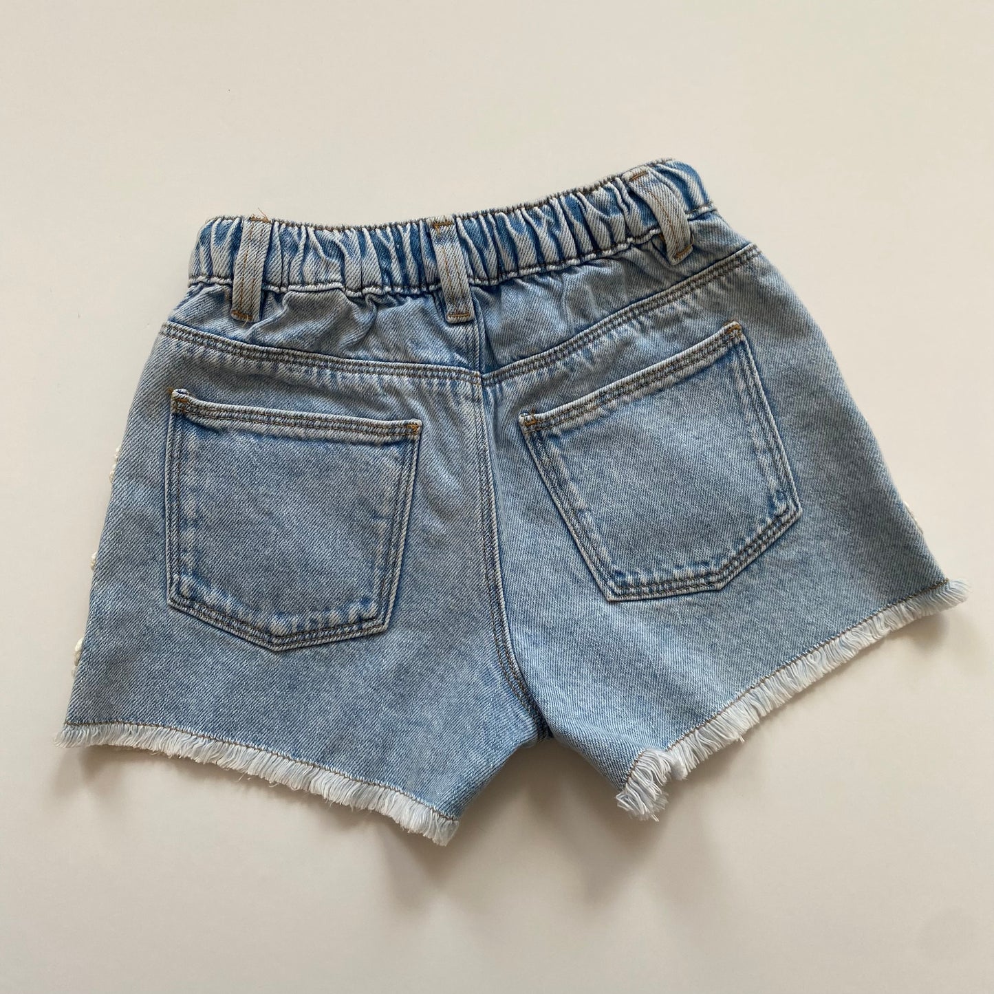 4-5Y Zara denim shorts set with crochet flowers