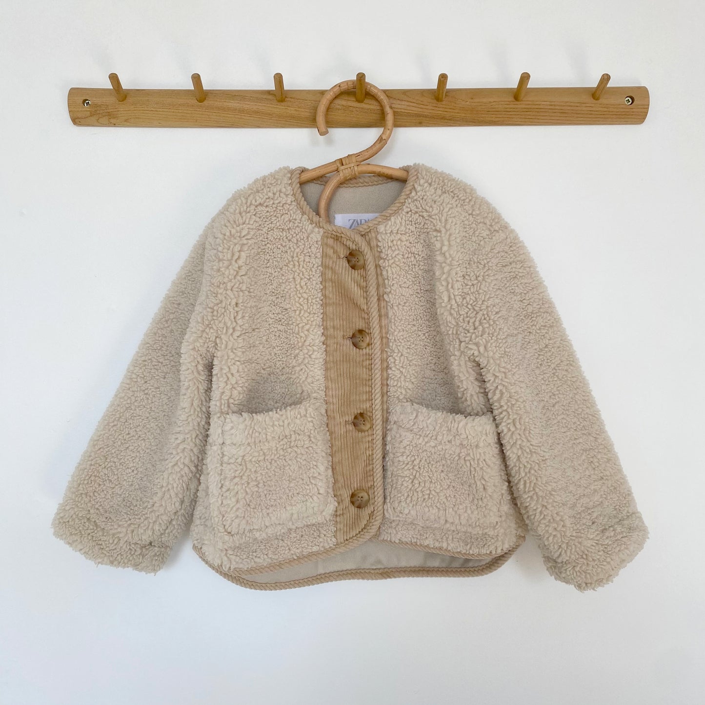 2-3Y Zara cream teddy borg fleece