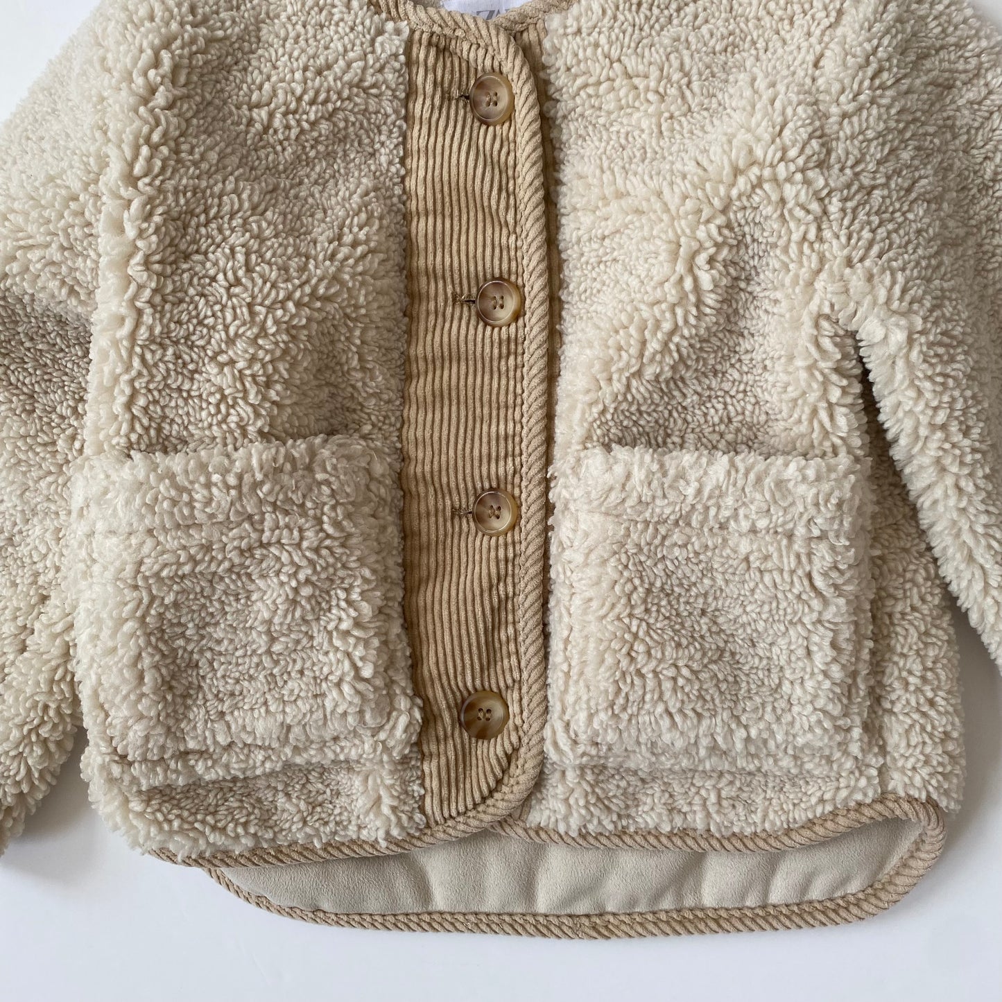 2-3Y Zara cream teddy borg fleece