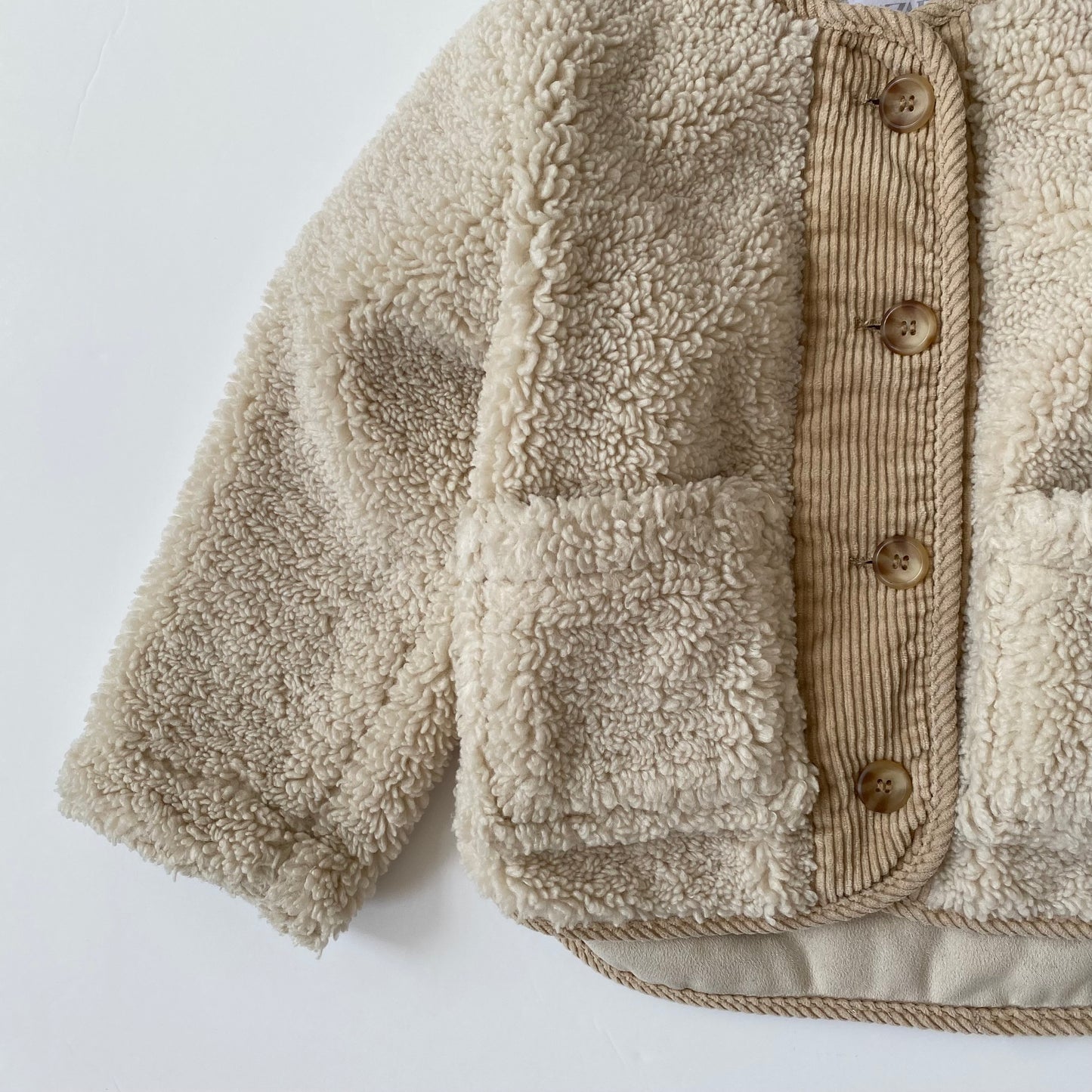 2-3Y Zara cream teddy borg fleece