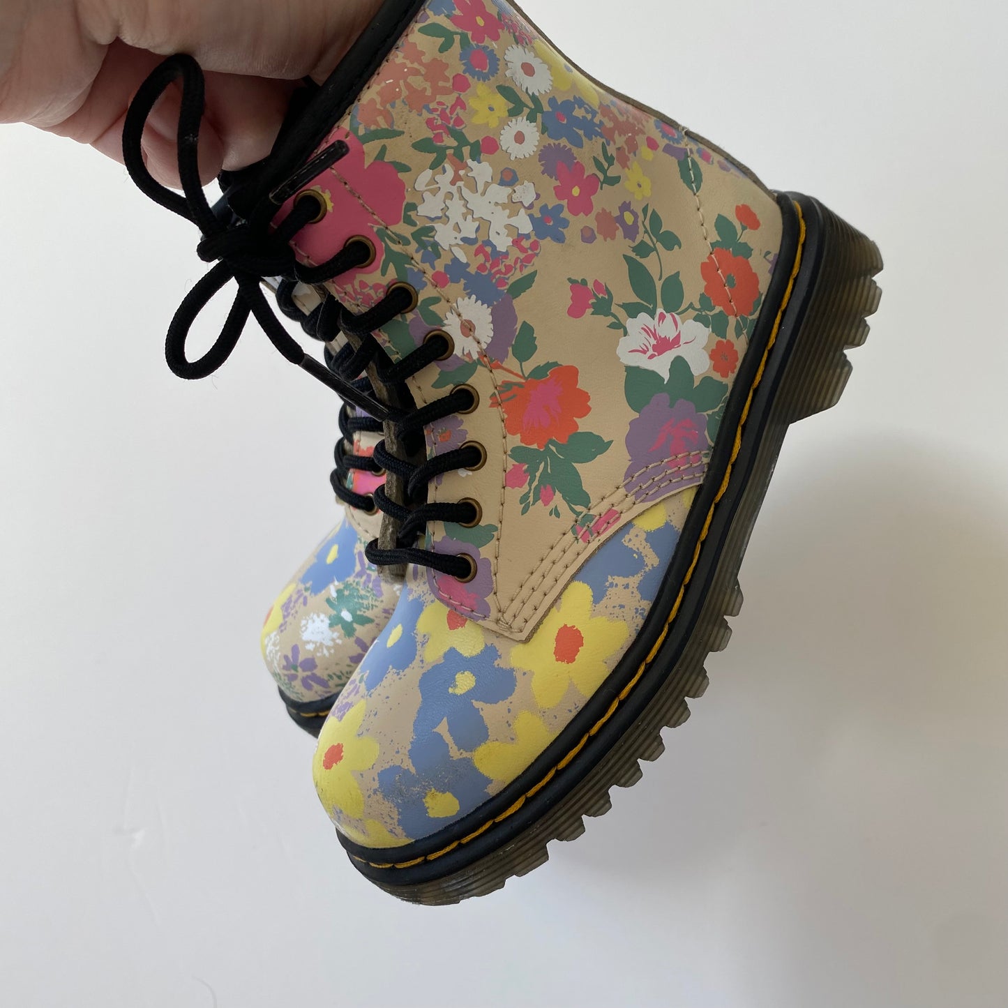 Dr Martens 1460 floral mash up hydro pastel UK size 7.5 like new