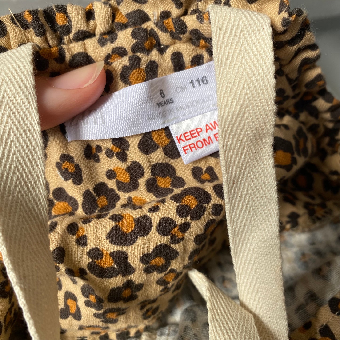 5-6Y* Zara leopard print wide leg jumpsuit