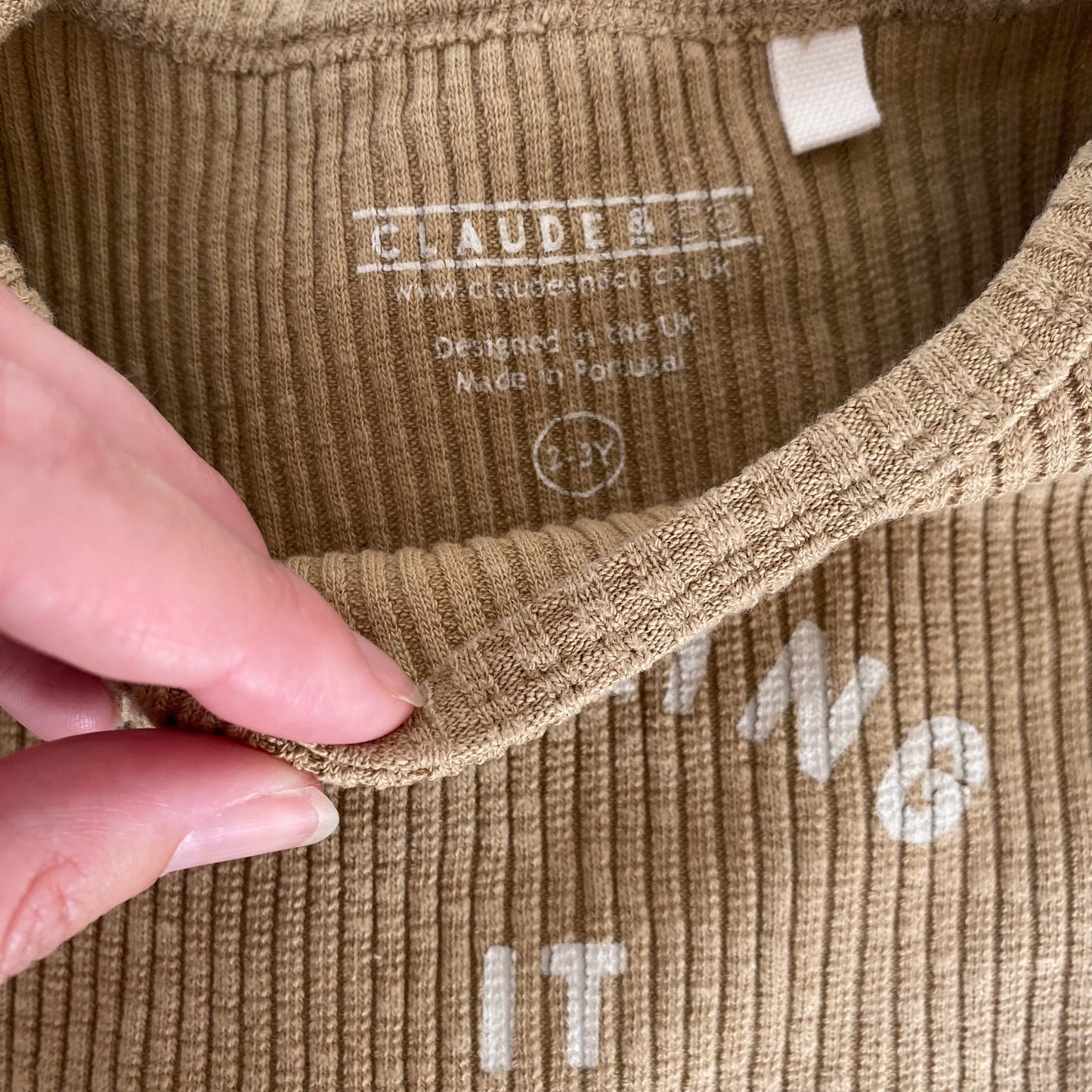 2-3 years Claude and Co Milking it ribbed dusky chocolate bodysuit