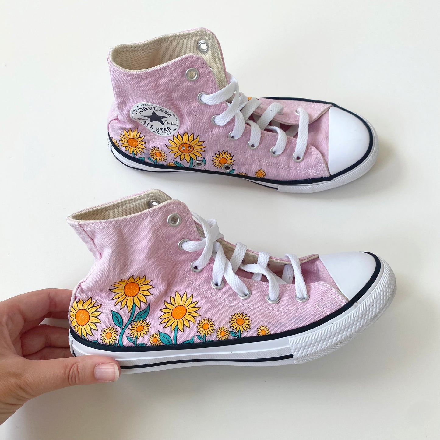 Converse sunflower pink junior UK size 2