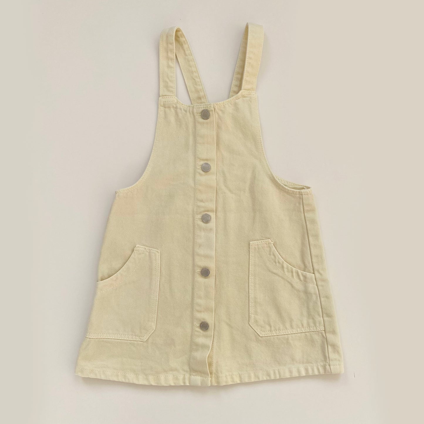 3-4Y Zara butter yellow denim pinafore dress