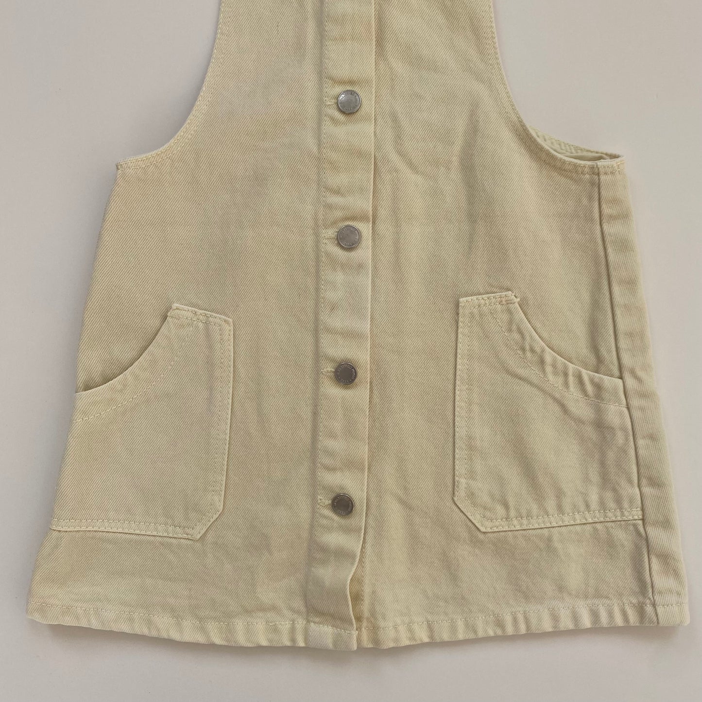 3-4Y Zara butter yellow denim pinafore dress
