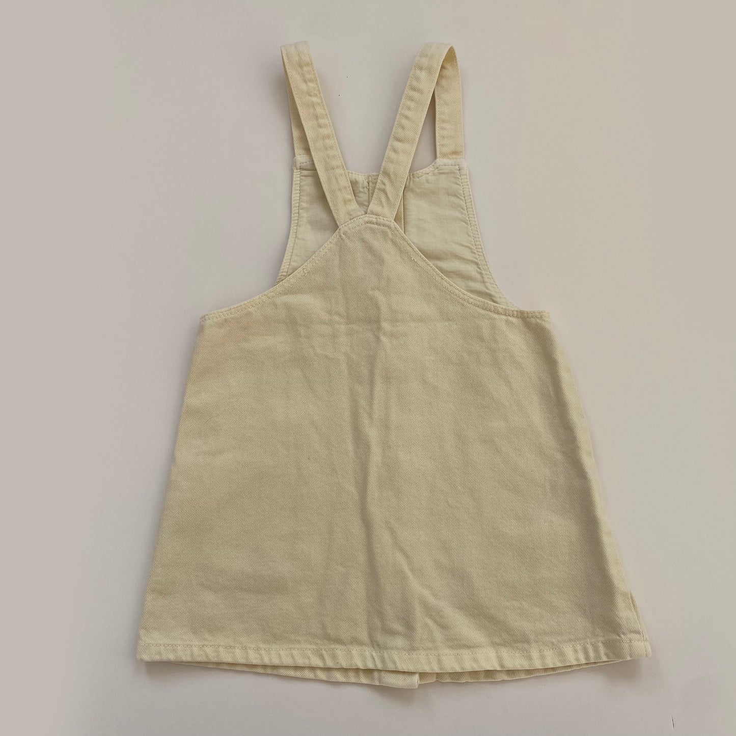 3-4Y Zara butter yellow denim pinafore dress