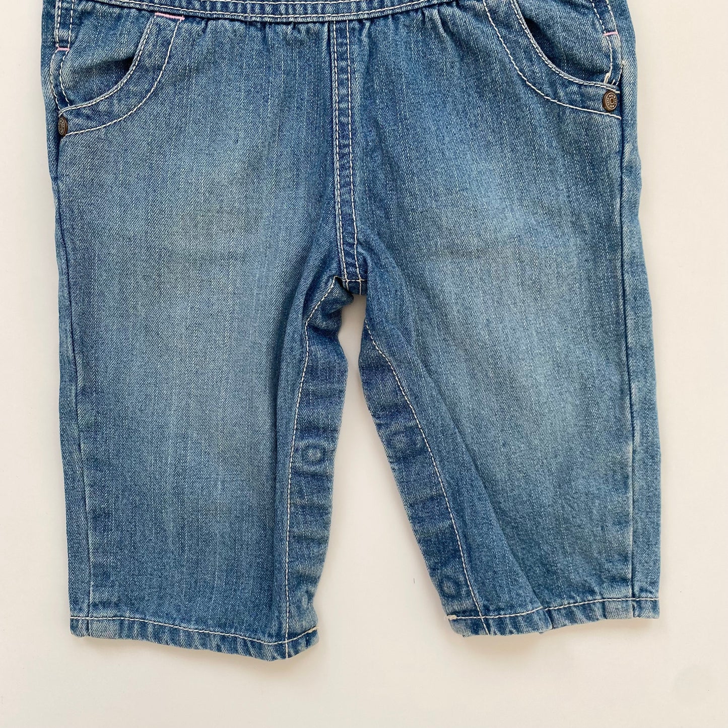 6M Oshkosh denim dungarees with pink detail - new with tags