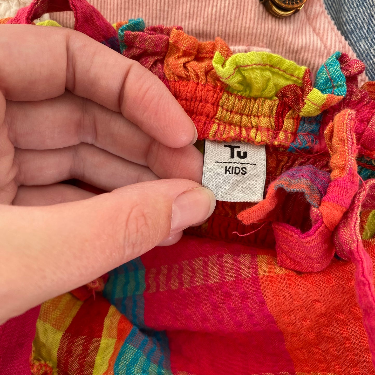 4-5Y Tu check tiered dress