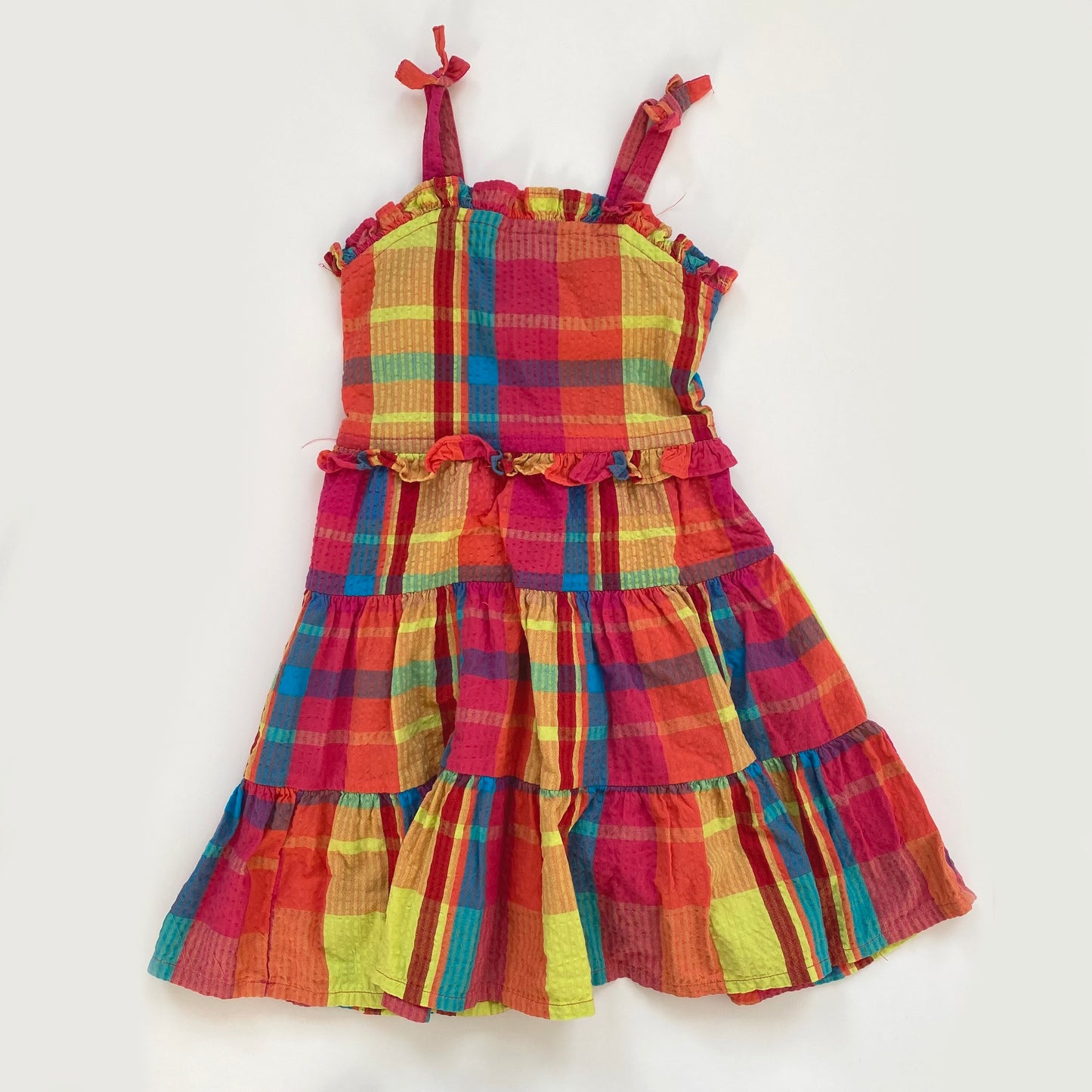 4-5Y Tu check tiered dress