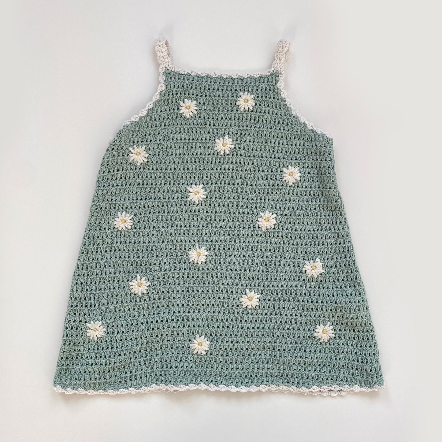 2-3Y Zara knit crochet mint green embroidered dress