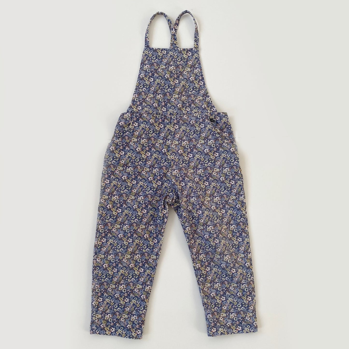 3-4Y Zara blue ditsy floral dungarees