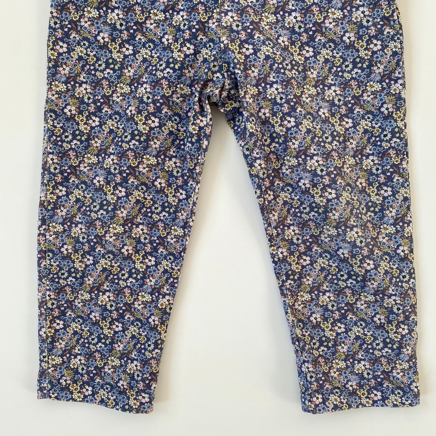 3-4Y Zara blue ditsy floral dungarees