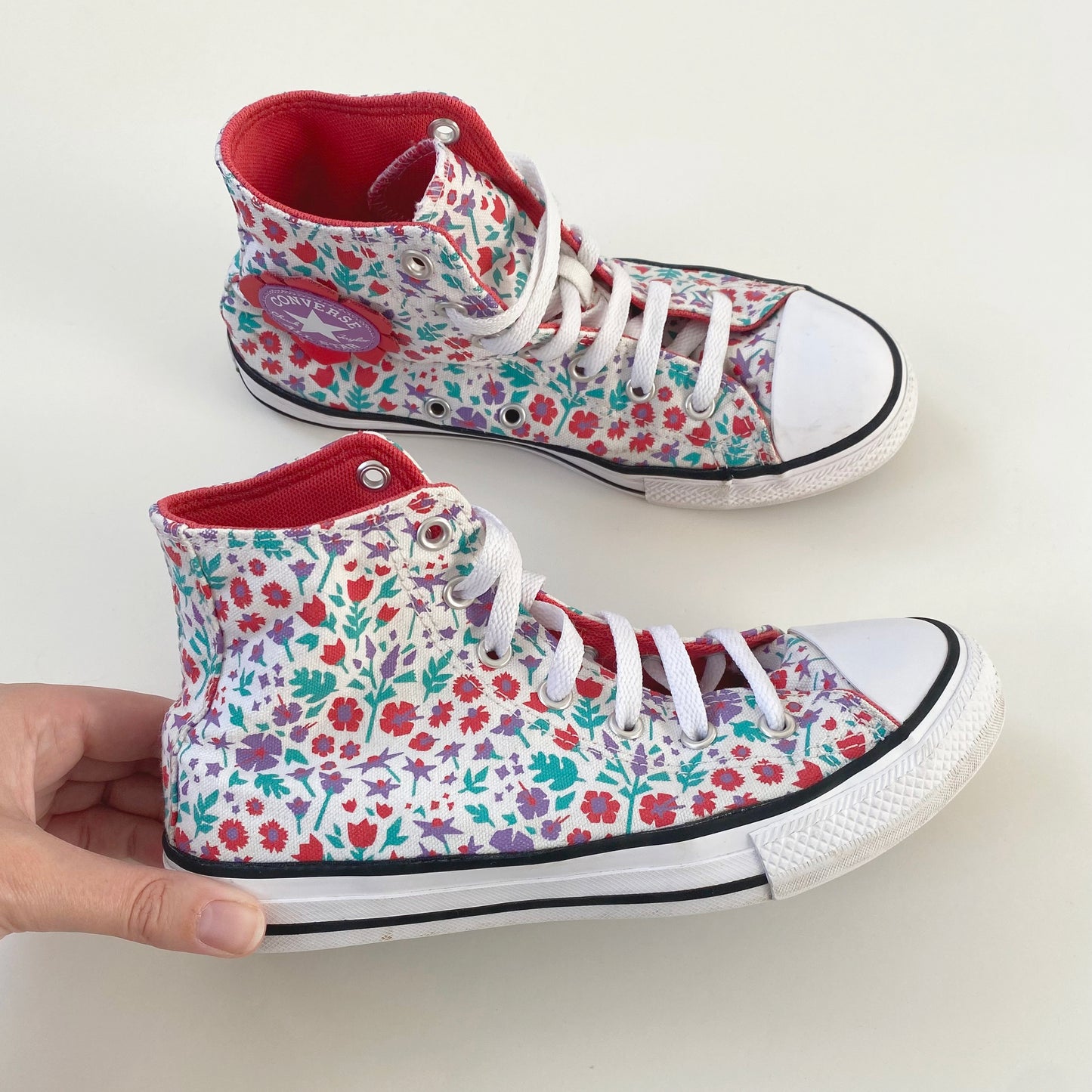 Converse ditsy floral junior UK size 2