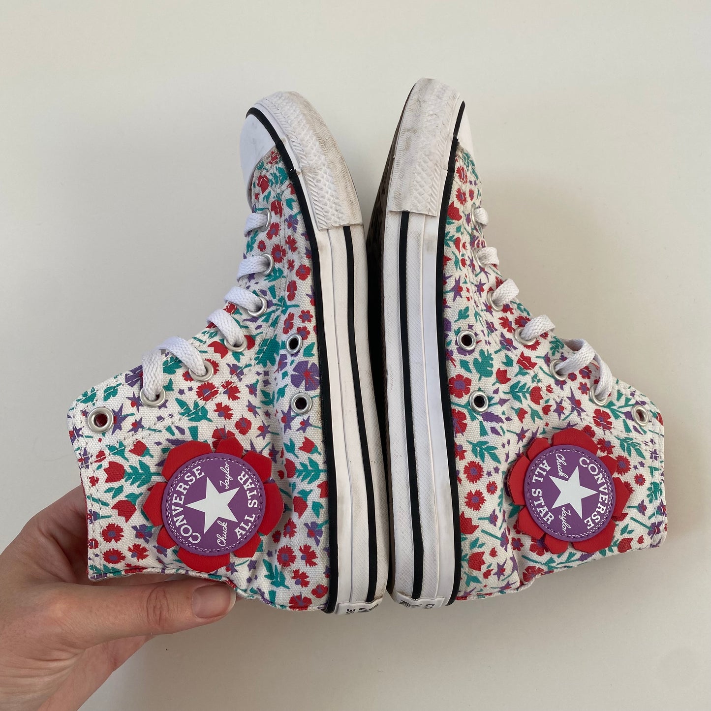 Converse ditsy floral junior UK size 2