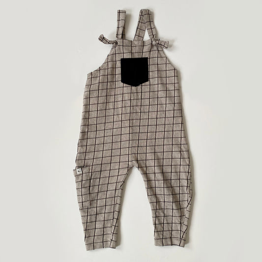 3-4Y TurtleDoveLondon check dungarees