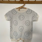 6-12M Hunter + Rose cream smiley face knitted romper
