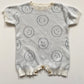 6-12M Hunter + Rose cream smiley face knitted romper