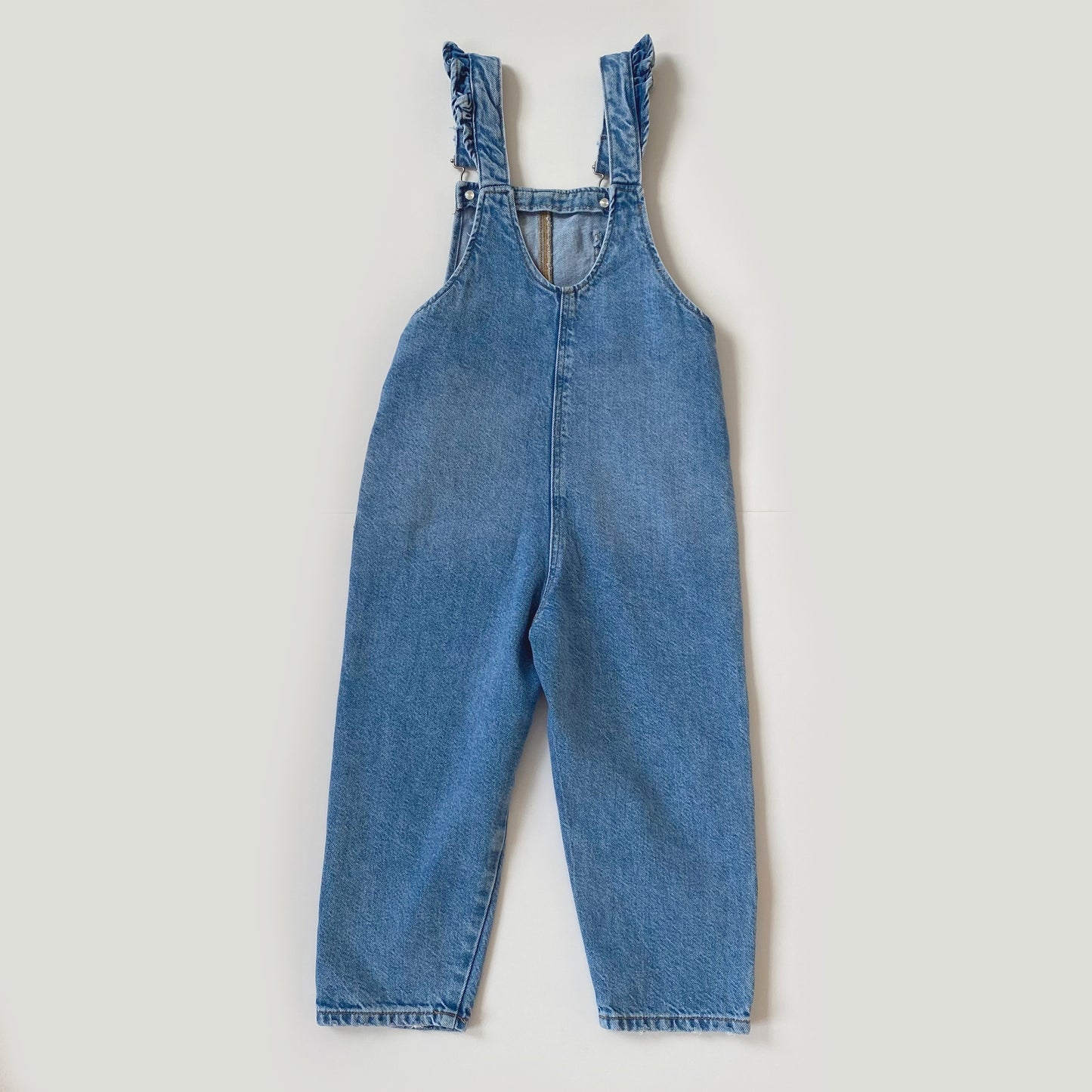 4-5Y Zara embroidered sunflower blue denim dungarees