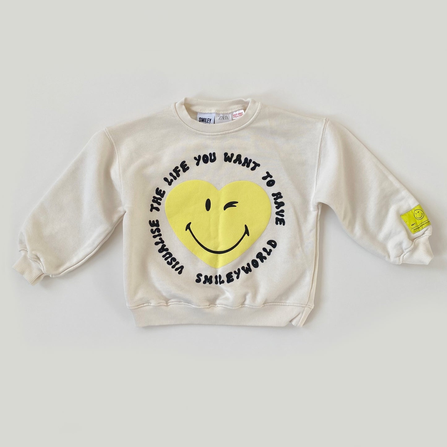 4-5Y Zara smiley world sweatshirt