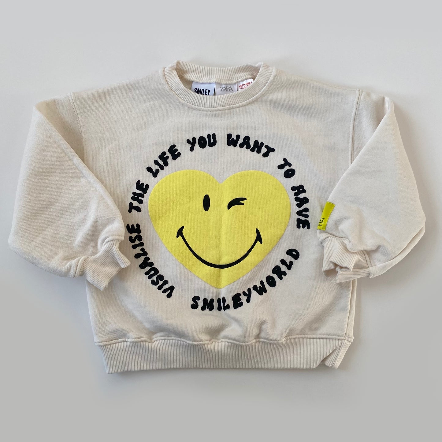 4-5Y Zara smiley world sweatshirt