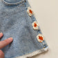 4-5Y Zara denim shorts set with crochet flowers