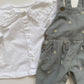 12-18M Next sage green daisy embroidered dungarees and white collared blouse set