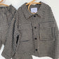 5-6Y Zara black gingham co-ord set - shirt and wide leg trousers