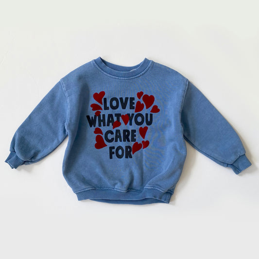 12-18M* Zara Love what you care for sweatshirt with flocked hearts