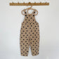 3-4Y Zara corduroy beige black polka dot dungarees