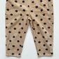 3-4Y Zara corduroy beige black polka dot dungarees