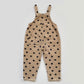 3-4Y Zara corduroy beige black polka dot dungarees