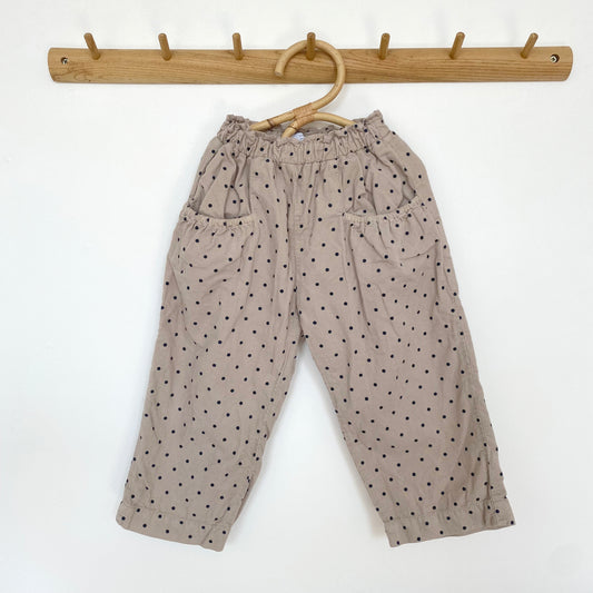 3-4Y Zara beige polka dot needlecord trousers