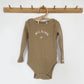 2-3 years Claude and Co Milking it ribbed dusky chocolate bodysuit