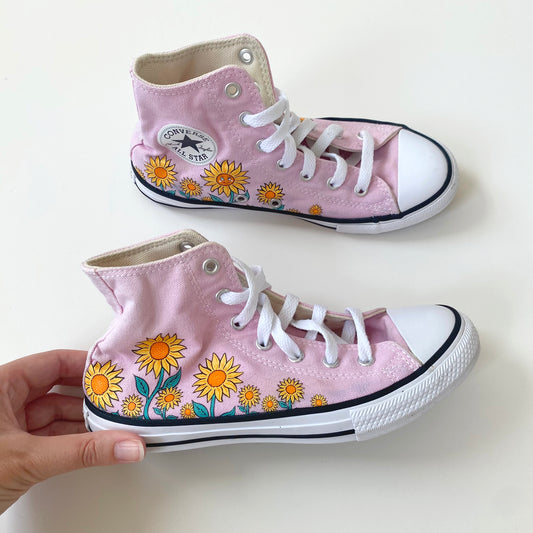 Converse sunflower pink junior UK size 2
