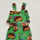 1-2Y Project Panda handmade green hedgehog frill romper
