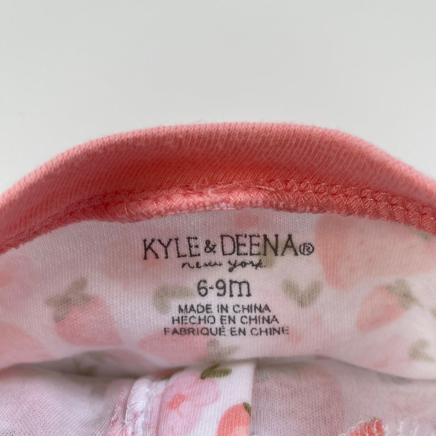 6-9M Kyle & Deena strawberry zip sleepsuit