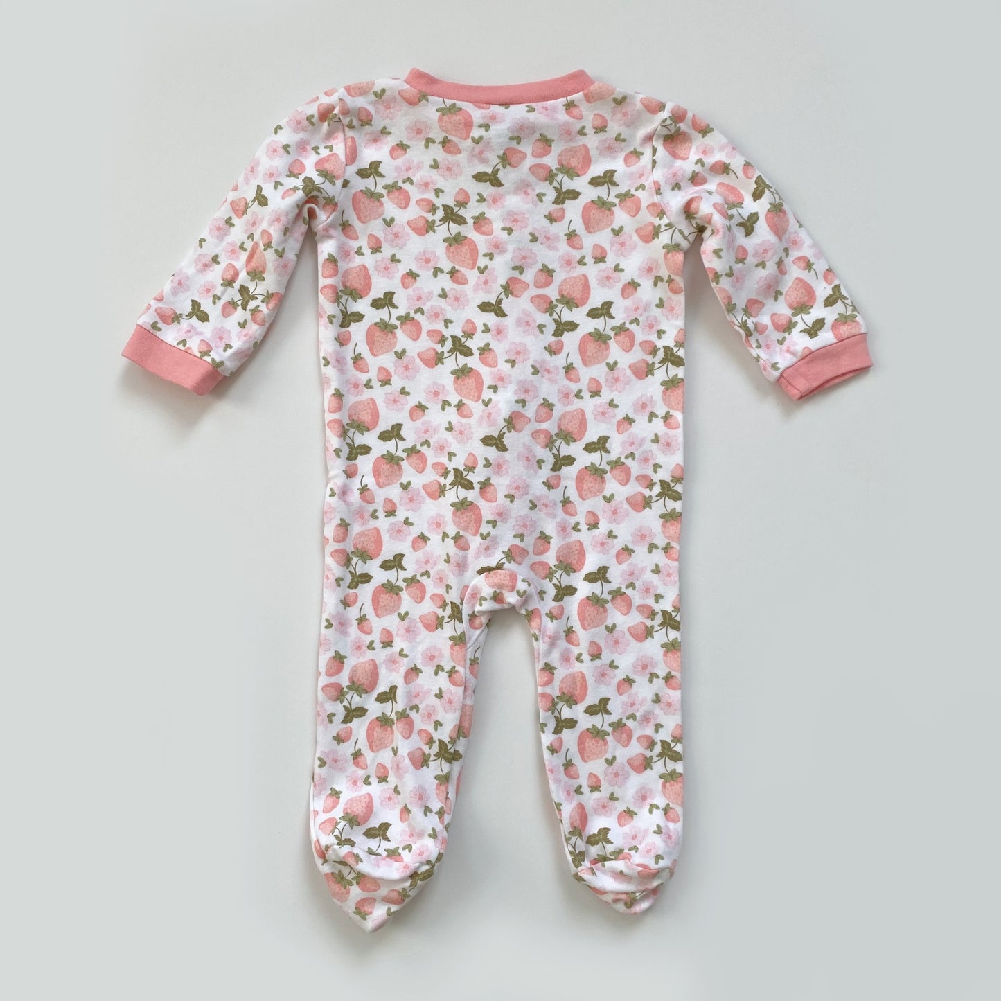 6-9M Kyle & Deena strawberry zip sleepsuit
