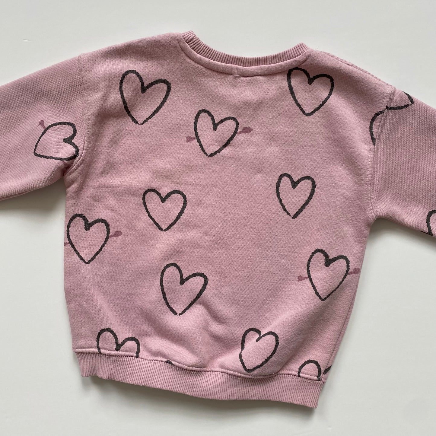 2-3Y Zara pink hearts sweatshirt