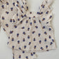 3-4Y Zara cream blue floral wide leg trousers and frill top set