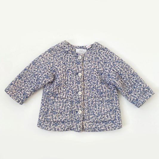 3-4Y Zara quilted jacket with blue flowers