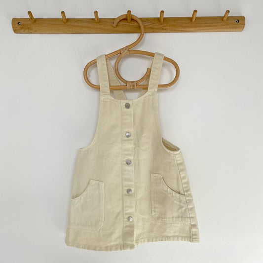3-4Y Zara butter yellow denim pinafore dress