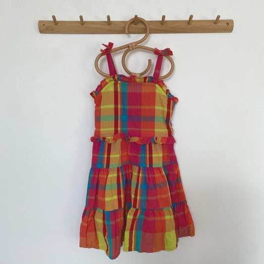 4-5Y Tu check tiered dress